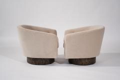 Milo Baughman Set of Swivel Chairs in Natural Mohair Milo Baughman C 1970s - 3590227