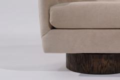 Milo Baughman Set of Swivel Chairs in Natural Mohair Milo Baughman C 1970s - 3590240