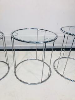 Milo Baughman Set of Three Chrome Nesting Tables in the Manner of Milo Baughman - 809369