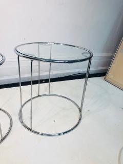 Milo Baughman Set of Three Chrome Nesting Tables in the Manner of Milo Baughman - 809370