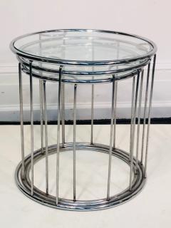 Milo Baughman Set of Three Chrome Nesting Tables in the Manner of Milo Baughman - 809371
