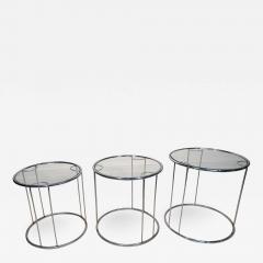 Milo Baughman Set of Three Chrome Nesting Tables in the Manner of Milo Baughman - 814102