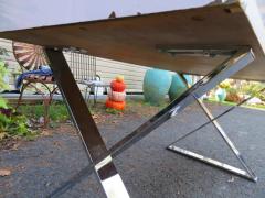 Milo Baughman Sleek Milo Baughman Style Chrome x Base Desk John Stuart Mid Century Modern - 3031732