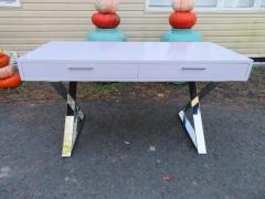Milo Baughman Sleek Milo Baughman Style Chrome x Base Desk John Stuart Mid Century Modern - 3031766