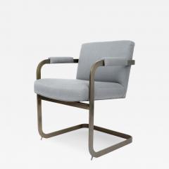Milo Baughman Steel and Newly Upholstered Cantilevered Armchair by Milo Baughman USA c 1970 - 4102046