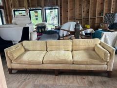 Milo Baughman Stunning Milo Baughman style Tuxedo Sofa Walnut Jack Lenor Larsen Fabric - 4696932