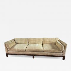 Milo Baughman Stunning Milo Baughman style Tuxedo Sofa Walnut Jack Lenor Larsen Fabric - 4697997