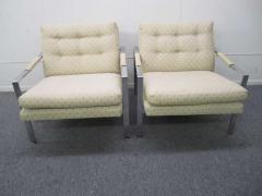 Milo Baughman Stunning Pair of Milo Baughman Chrome Cube Chairs Mid Century Modern - 1200148
