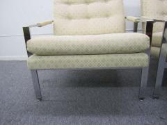 Milo Baughman Stunning Pair of Milo Baughman Chrome Cube Chairs Mid Century Modern - 1200151