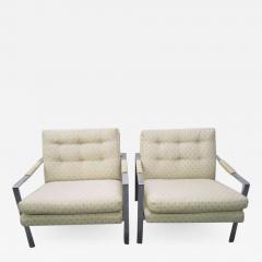 Milo Baughman Stunning Pair of Milo Baughman Chrome Cube Chairs Mid Century Modern - 1200980