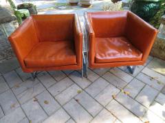 Milo Baughman Stunning Pair of Signed Milo Baughman Thayer Coggin Chrome Cube Chairs Modern - 1558135