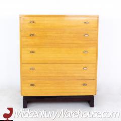 Milo Baughman Style American of Martinsville Mid Century Blonde Highboy Dresser - 2355024