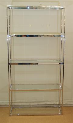 Milo Baughman Style Chrome and Glass Etagere - 157417