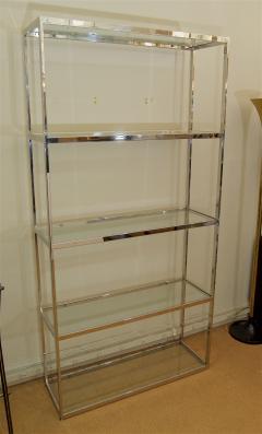 Milo Baughman Style Chrome and Glass Etagere - 157420