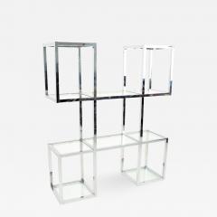 Milo Baughman Style Chrome and Glass Etagere Shelving - 1884476