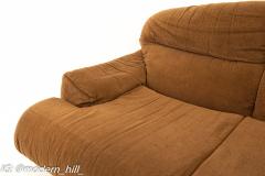 Milo Baughman Style Mid Century Brass Base Loveseat - 1872327