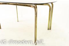 Milo Baughman Style Mid Century Brass and Glass Dining Table - 1870987