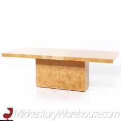 Milo Baughman Style Mid Century Burlwood Hidden Leaf Expanding Dining Table with 2 Leaves - 3623454