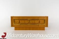 Milo Baughman Style Mid Century Burlwood and Brass Credenza - 2355505