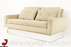 Milo Baughman Style Mid Century Chrome Base Settee Sofa - 2356486