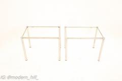 Milo Baughman Style Mid Century Chrome and Glass Side End Tables - 1871213