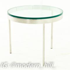 Milo Baughman Style Mid Century Glass and Chrome Side End Table - 1870491