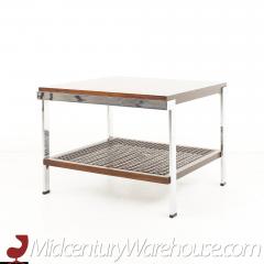 Milo Baughman Style Mid Century Rosewood and Chrome Side Table - 2569955