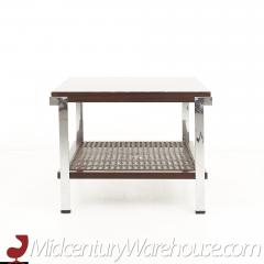 Milo Baughman Style Mid Century Rosewood and Chrome Side Table - 2569956