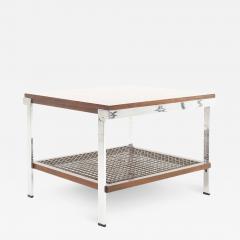 Milo Baughman Style Mid Century Rosewood and Chrome Side Table - 2572924