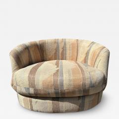 Milo Baughman Stylish Milo Baughman style Circular Round Swivel Lounge Chair Mid Century - 3985948
