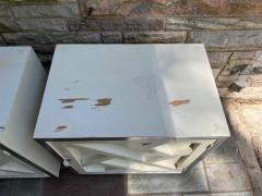 Milo Baughman Stylish Pair Lattice Front Chrome Lacquered Night Stands Mid century Modern - 4361961