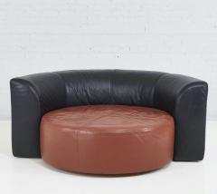 Milo Baughman Swivel Leather Circle Chaise Chair 1970 - 3997354