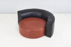 Milo Baughman Swivel Leather Circle Chaise Chair 1970 - 3997355