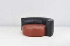 Milo Baughman Swivel Leather Circle Chaise Chair 1970 - 3997356