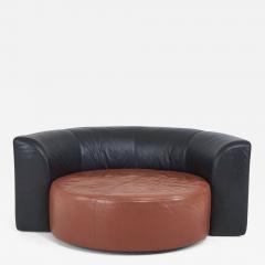 Milo Baughman Swivel Leather Circle Chaise Chair 1970 - 4000444