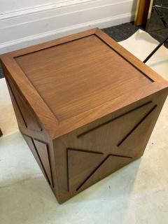 Milo Baughman TRIO OF UNUSUAL MID CENTURY MODERN WOODEN CUBES AND PEDESTAL - 2167825