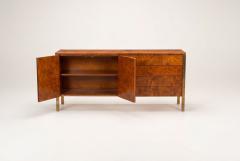 Milo Baughman Tomlinson Burl Walnut Credenza or Sideboard Brass Trim North Carolina 1960s - 4588001