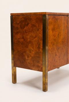 Milo Baughman Tomlinson Burl Walnut Credenza or Sideboard Brass Trim North Carolina 1960s - 4588005