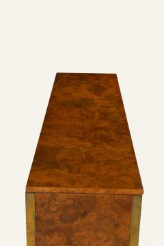 Milo Baughman Tomlinson Burl Walnut Credenza or Sideboard Brass Trim North Carolina 1960s - 4588007