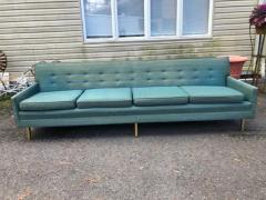 Milo Baughman Ultra Rare Milo Baughman James Inc 4 Seater Sofa Brass Legs Mid Century Modern - 3437069