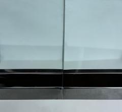 Milo Baughman Vintage Milo Baughman DIA Chrome Glass Dining Table Expandable with Leaf - 4397172