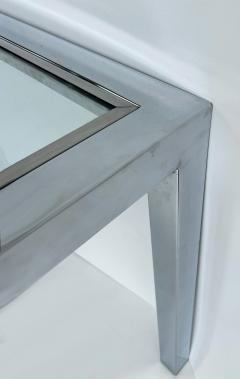 Milo Baughman Vintage Milo Baughman DIA Chrome Glass Dining Table Expandable with Leaf - 4397173