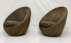 Milo Baughman Vintage Pair Milo Baughman for Thayer Coggin Swivel Egg Lounge Chairs USA 1960s - 4711827