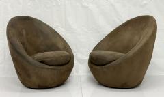 Milo Baughman Vintage Pair Milo Baughman for Thayer Coggin Swivel Egg Lounge Chairs USA 1960s - 4711830