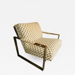 Milo Baughman Wonderful Milo Baughman Bronze Flatbar Cube Lounge Chair Midcentury - 1342745