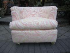 Milo Baughman Wonderful Pair Pucci Barrel Back Rolling Milo Baughman Style Lounge Chairs - 1234320