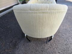 Milo Baughman Wonderful Pair of Milo Baughman Style Tufted Barrel Back Chrome Tub Chairs - 1360864