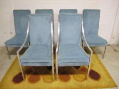 Milo Baughman Wonderful Set of 6 Solid Aluminum Milo Baughman style Dining Chairs - 1234275