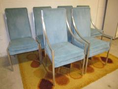 Milo Baughman Wonderful Set of 6 Solid Aluminum Milo Baughman style Dining Chairs - 1234276