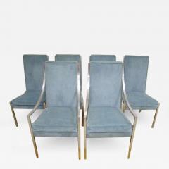 Milo Baughman Wonderful Set of 6 Solid Aluminum Milo Baughman style Dining Chairs - 1235522
